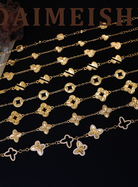 欧美时尚精致爆闪碎冰冰龙鳞四叶草手链轻奢高级感气质百搭手饰女