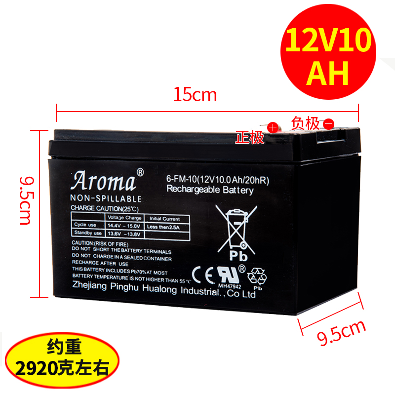 Aroma6-FM-10(12V10.0Ah20hR)儿童电动童车越野车12V大电瓶蓄电池 - 图0