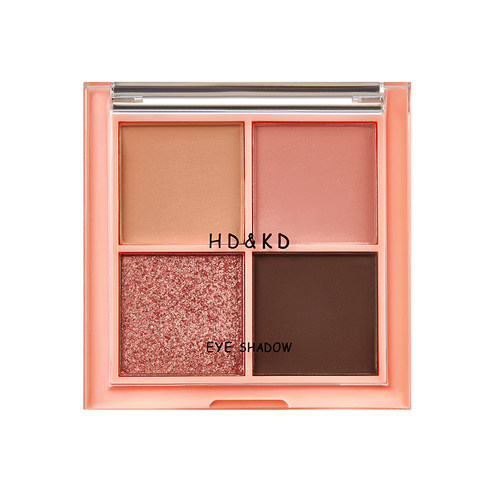 HDKD四色眼影盘ins超火闪粉珠光防水亮片大地色学生平价小盘便携 - 图3