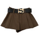Letter belt high waist slim skirt