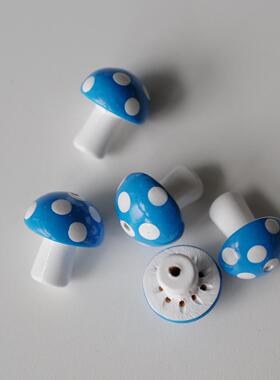 德国JIM白波点蓝色蘑菇造型串珠