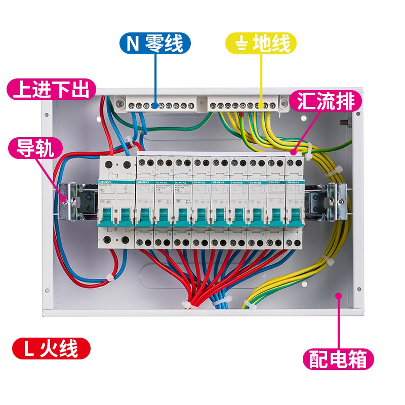 西门子断路器空开带漏电保护开关1P+N2P3P4P63A16家用总闸新款R70 - 图0