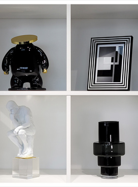 样板间简约风电视柜相架组合摆件