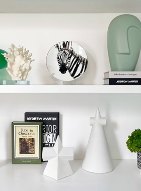 样板间书柜简约摆件玻璃