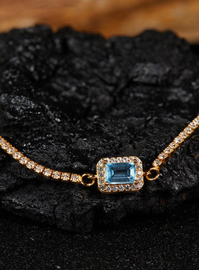 S925纯银天然石榴石橄榄石托帕石黄水晶紫水晶彩宝手链女直播