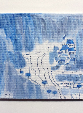 纯手绘原创国画装饰画客厅玄关挂画小众高级感小尺寸摆件