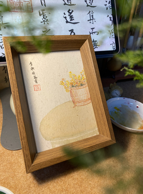 秋日限定新中式手绘桂花装饰画