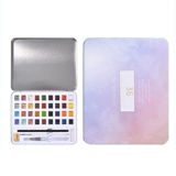 Блестящая перламутровая пигментированная акварель для маникюра, металлический комплект, жестяная коробка, 48 цветов