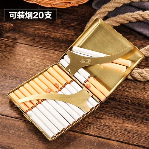 Резной медный портативный ультратонкий креативный модный ретро портсигар, 18 шт