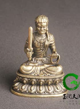 玉润天泽纯黄铜复古风客厅小摆件