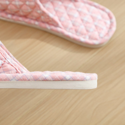 新款特价情侣布艺包头棉拖鞋男女家居家室内橡胶底木地板纯棉秋冬 - 图2