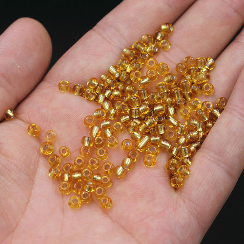 金银色灌银玻璃米珠2/3/4mm隔珠珠子diy串珠材料散珠手链饰品配件 - 图3