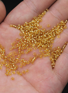金银色灌银玻璃米珠2/3/4mm隔珠珠子diy串珠材料散珠手链饰品配件