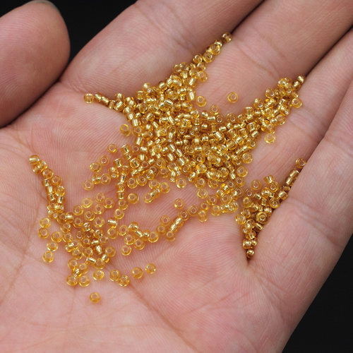 金银色灌银玻璃米珠2/3/4mm隔珠珠子diy串珠材料散珠手链饰品配件 - 图1
