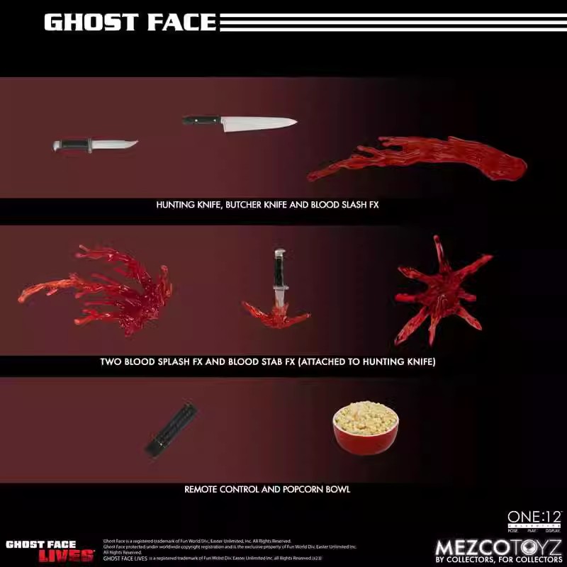 【预售】Mezco 蚂蚁 惊声尖叫 Ghost Face 鬼脸 1/12可动人偶6183 - 图1