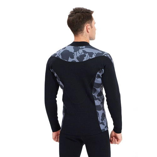 Камуфляжный раздельный модный удерживающий тепло лонгслив подходит для мужчин и женщин с молнией, одежда для защиты от солнца, 2mm