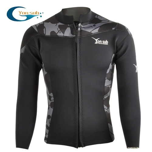 Камуфляжный раздельный модный удерживающий тепло лонгслив подходит для мужчин и женщин с молнией, одежда для защиты от солнца, 2mm