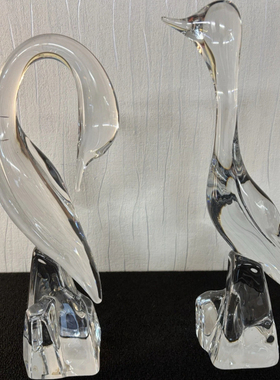 法国Daum水晶鹤装饰摆件