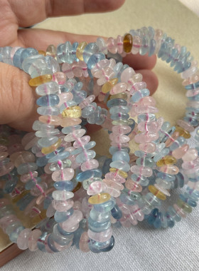 天然不规则随形摩根石手链