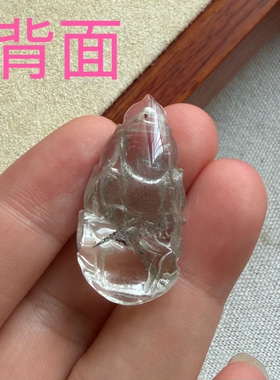 亏本捡漏天然绿幽灵观音吊坠观音挂坠晶体好一物一图成色水晶饰品