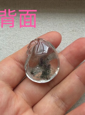 亏本捡漏天然绿幽灵钱袋子吊坠雕刻件水晶挂坠饰品一物一图