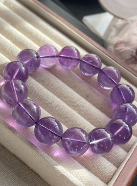 亏本捡漏巴西天然紫水晶手链男女款单圈手串送闺蜜生日礼物大颗粒