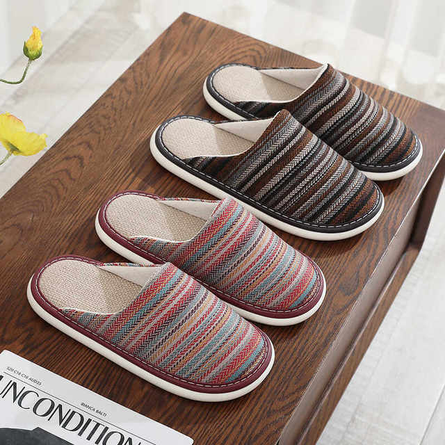 Boho linen sandals with anti-slip soft bottom