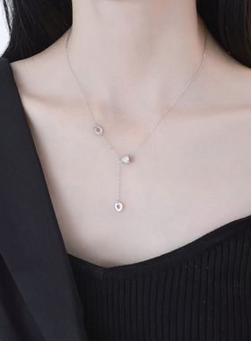 流苏款轻奢小蛮腰锁骨链999纯银