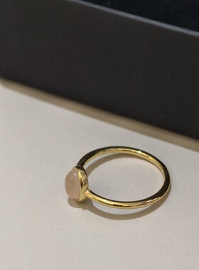 cel粉色石英石轻奢女戒