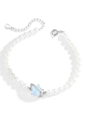 幻彩蓝星贝母珍珠S925锁骨链