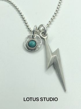 蓮說製物原创手打闪电银饰吊坠