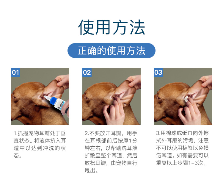 COMBEATS宠物猫犬耳屎银离子滴耳液洗耳水耳螨狗猫咪用品100ml-图2