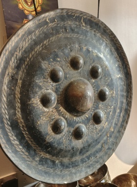 尼泊尔手工实木锣架瑜伽疗愈颂钵疗愈铜锣架子直径铜锣悬挂80的