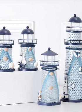 地中海风七彩闪光灯电视机柜模型