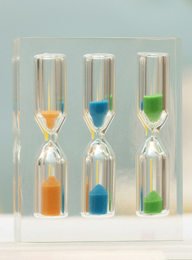 现代简约亚克力透明分阶段沙漏摆件创意12345分钟计时器泡茶刷牙