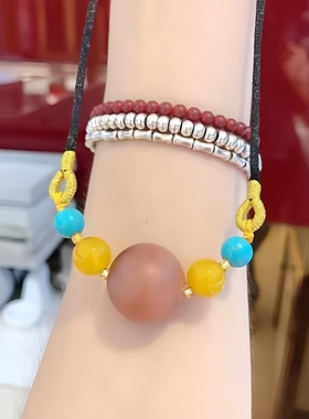 Yangui燕禧「露风华」玛瑙大珠子手编女生项链生日礼物一链串一卖