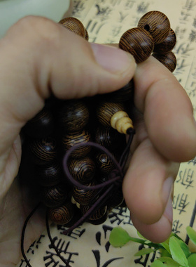 李成毅莲花鸡翅木楼手链情侣手串原木念珠木质文玩饰品森系佛珠