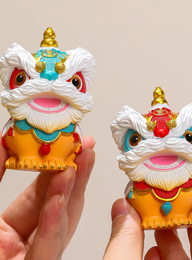 国潮如意醒狮玄关客厅装饰品