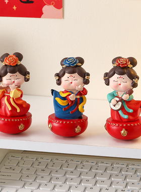 可爱古风唐宫赋不倒翁小摆件
