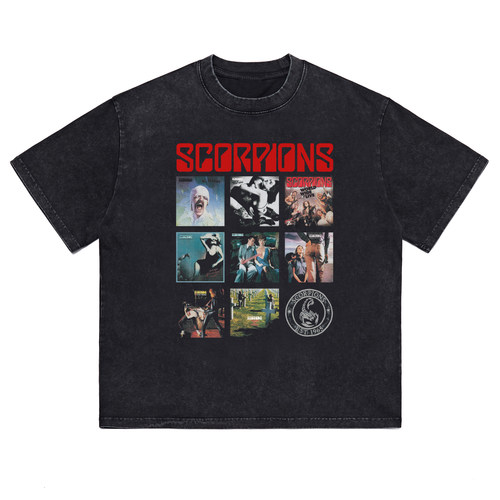热石俱乐部HotStone摇滚T恤金属Scorpions 蝎子乐队专辑合集海报 - 图0