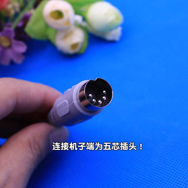 拍货前请看详情 五芯圆头 双针电极导线理疗电极片连接线一出二 - 图1