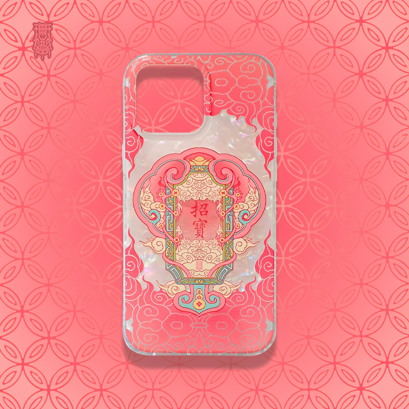 琯朗原创 落宝金钱系列·新中式IMD大孔全包亮面彩色贝壳纹手机壳,淘宝优惠券,粉丝福利购,淘宝优惠卷