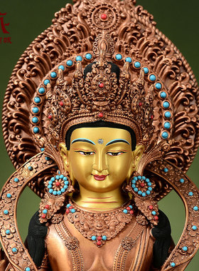 古铜地藏王菩萨铜像摆件