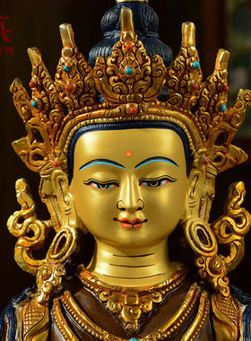 尼泊尔进口常寿佛铜像摆件