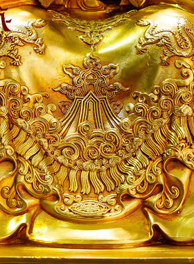 家居装饰品鎏金五爷铜像摆件