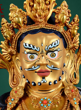 黄财神铜像藏式摆件装饰品