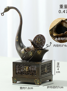 福鹅创意盘香熏香炉桌面香炉摆件
