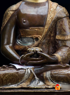 尼泊尔鎏金鎏银摆件铜