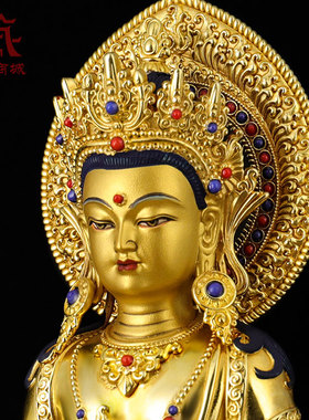 全鎏金常寿佛铜像摆件