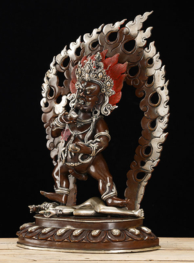 铜像摆件尼泊尔手工鎏银家居装饰